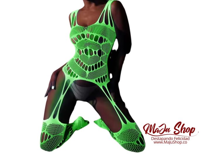 Malla Erótica Fluorescente Verde Seducción